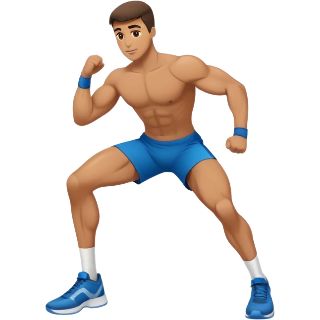 man hip-crossovers exercise emoji