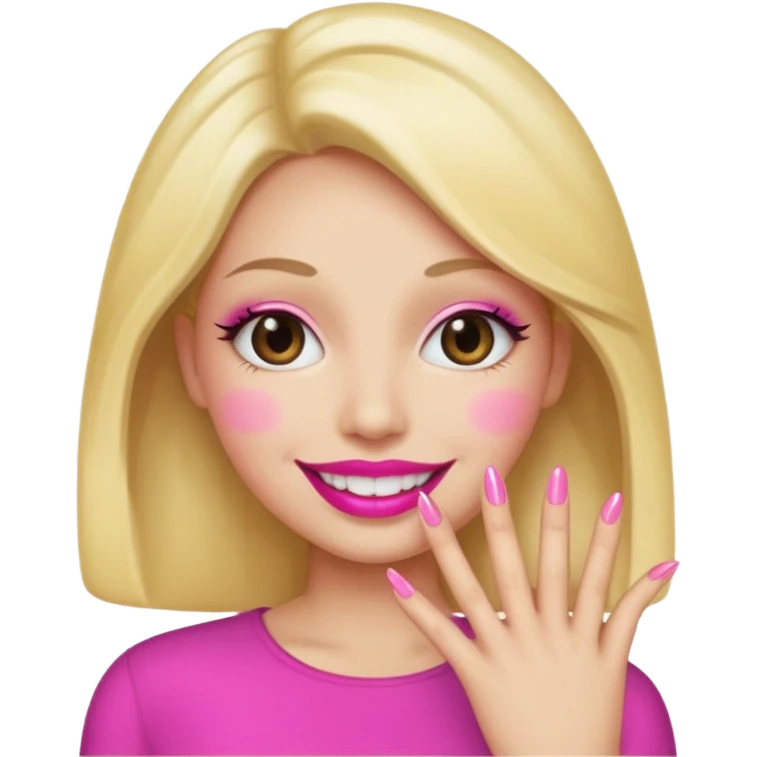 Smiley with nails and pink lipstick  emoji