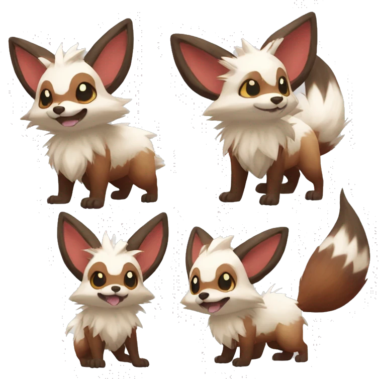 Lycanroc Eevee Furret Zigzagoon emoji