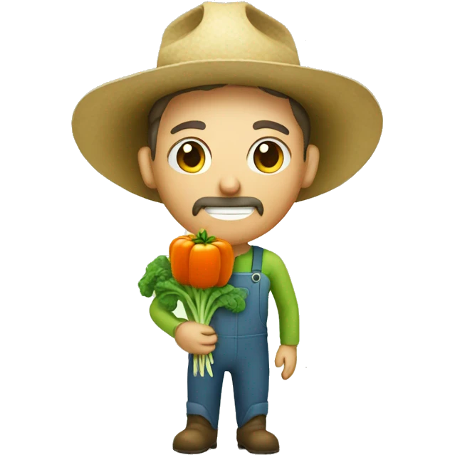 Farmer growing a GMO vegetable emoji