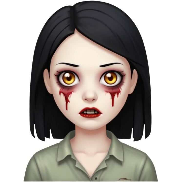 🧟‍♀️ zumbi de cabelo liso femina emoji