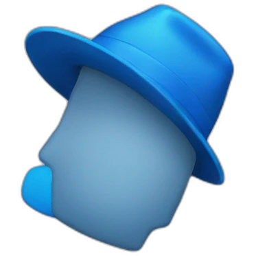 a man in a blue hat and a blue coat emoji