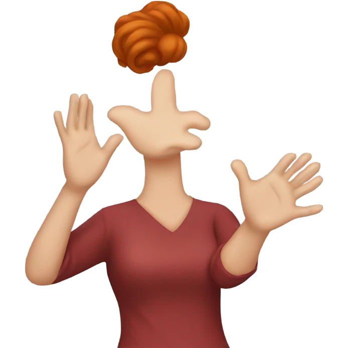 red-haired woman showing THE OPEN HAND  emoji