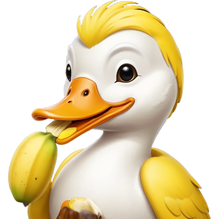 Duck eating banana emoji