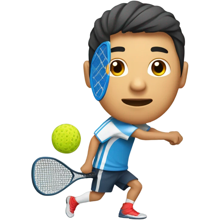 An asian guy playing padel emoji