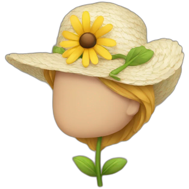 Flower-hat emoji