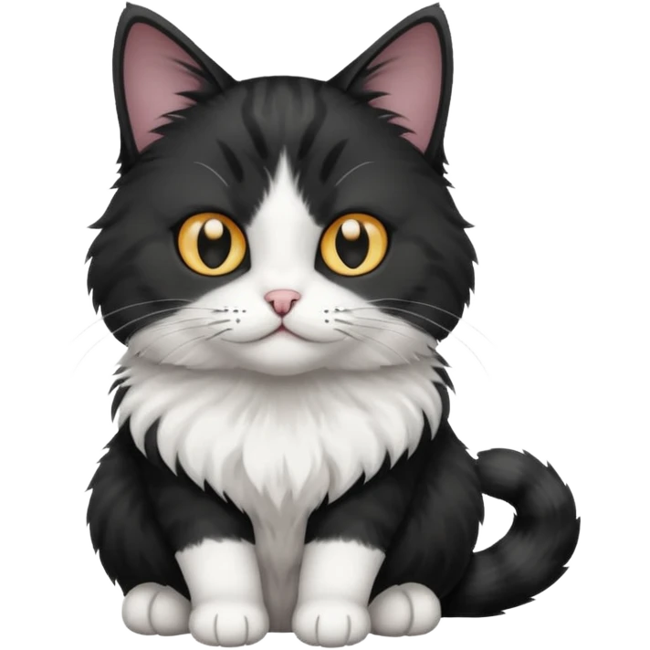 black and white cat emoji