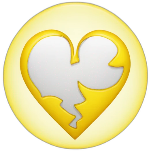 Broken heart in yellow circle emoji