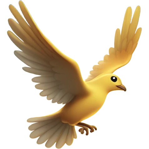 bird flies towards the sun and clouds emoji