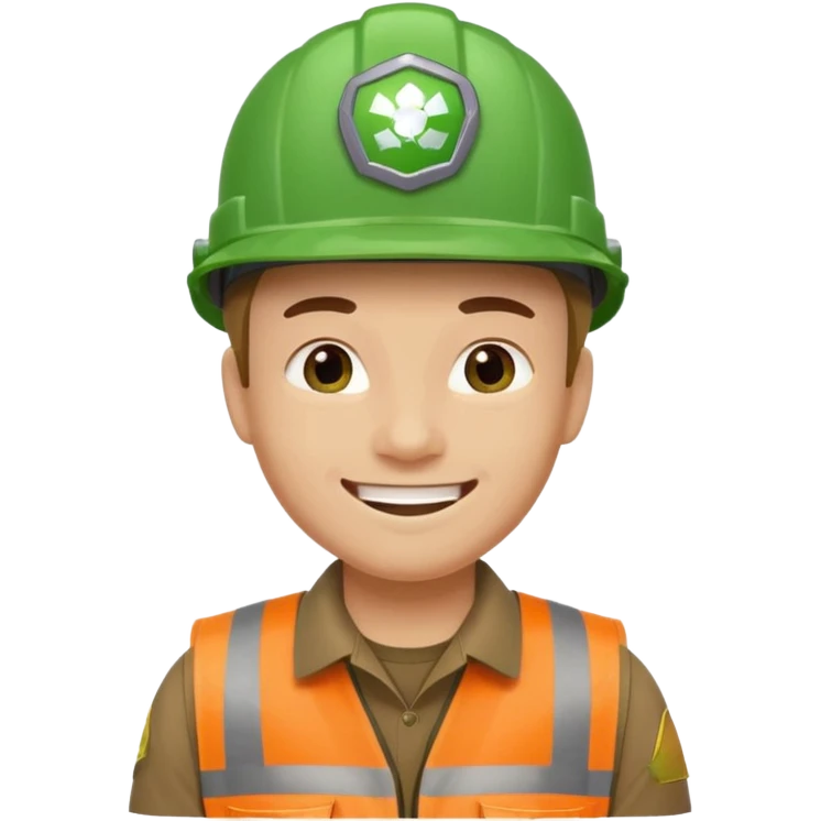 garbage man with green helmet emoji
