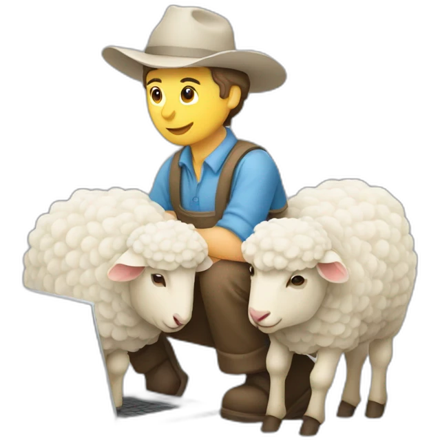 pale-farmer-with-sheep-using-laptop emoji