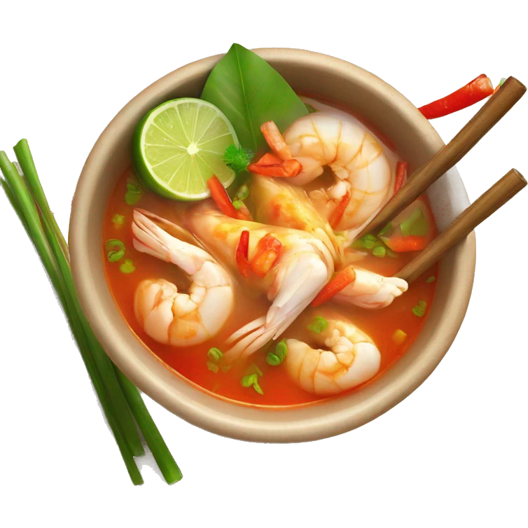 Tom Yum with chicken emoji