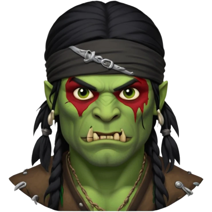 ork pirate man long hair emoji
