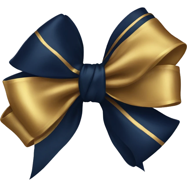Navy blue and dark gold bow emoji