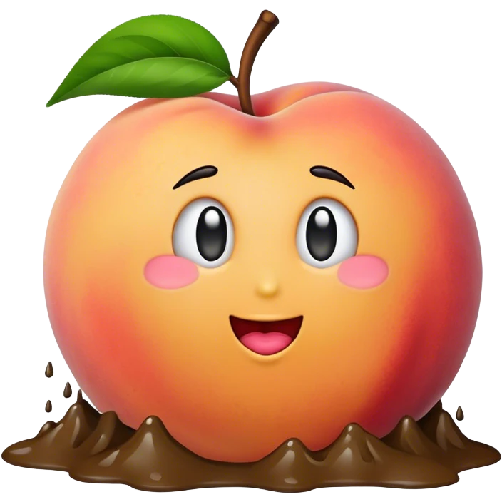 Peach dirty from mud emoji