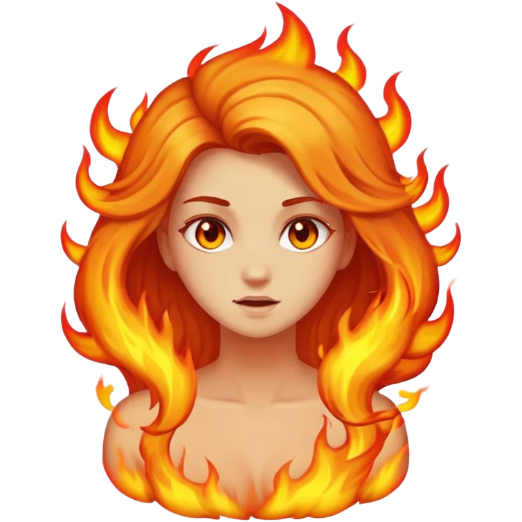 Girl with hair on fire emoji