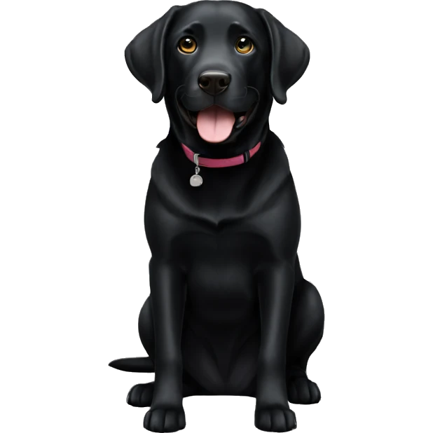 black labrador says "hi" emoji