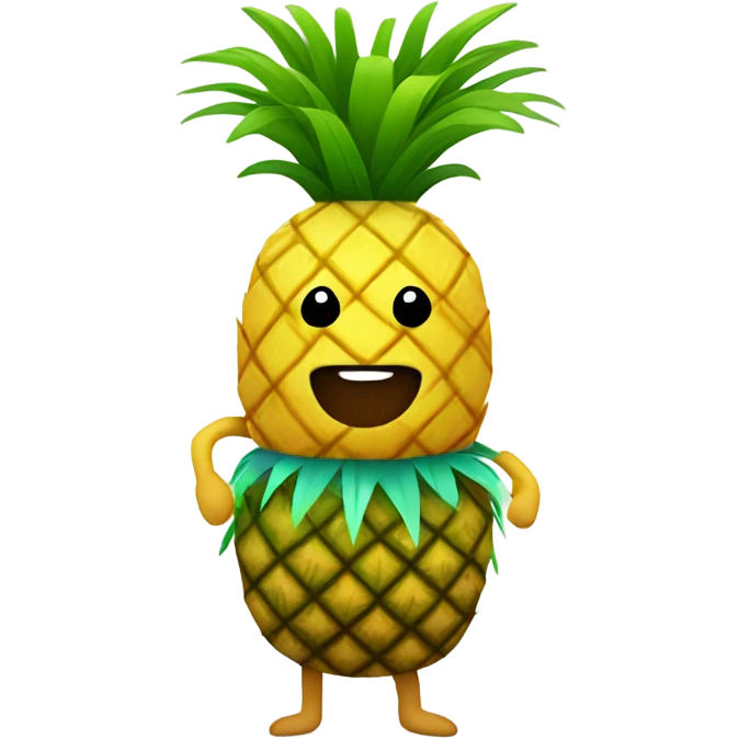 Pineapple with a grass skirt emoji