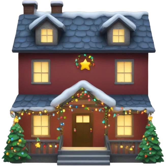 House with Christmas lights  emoji