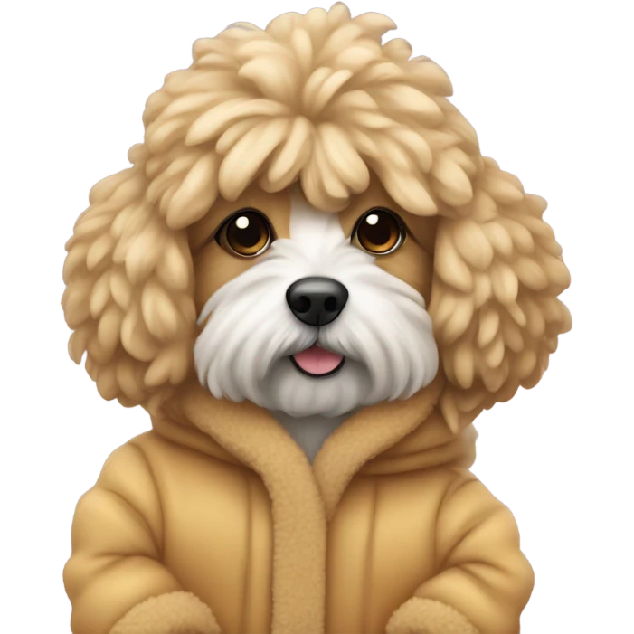 Cavapooshin wearing a huffy emoji