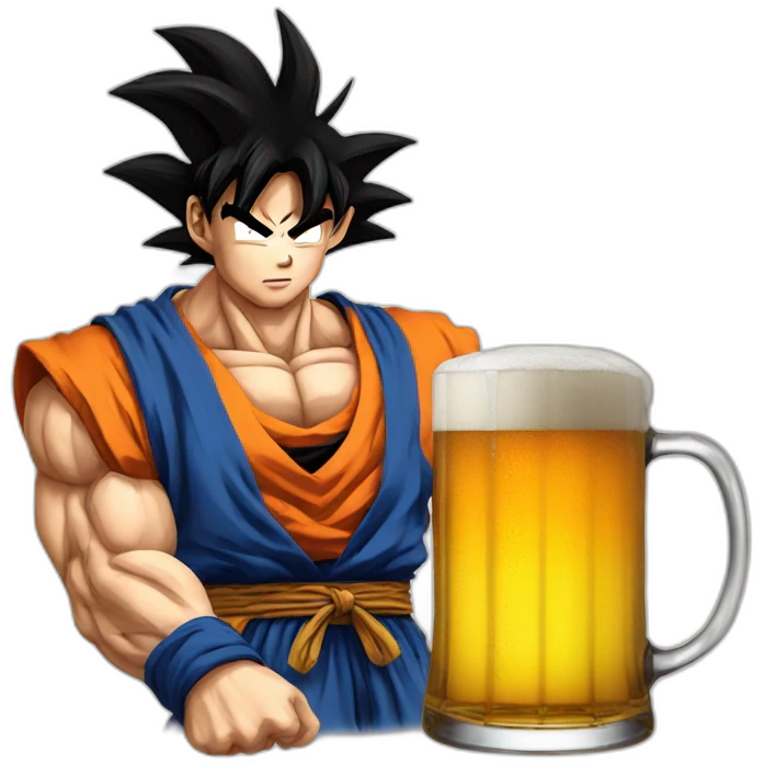 Goku_drink_beer emoji