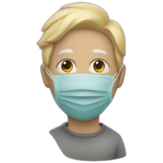 An imaginary figure wearing a mask emoji