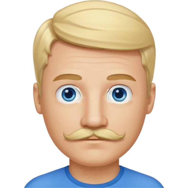 guy with blond hair, mustache, and blue eyes emoji