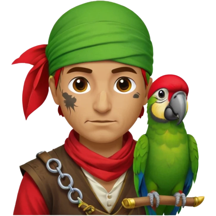 pirate and parrot emoji