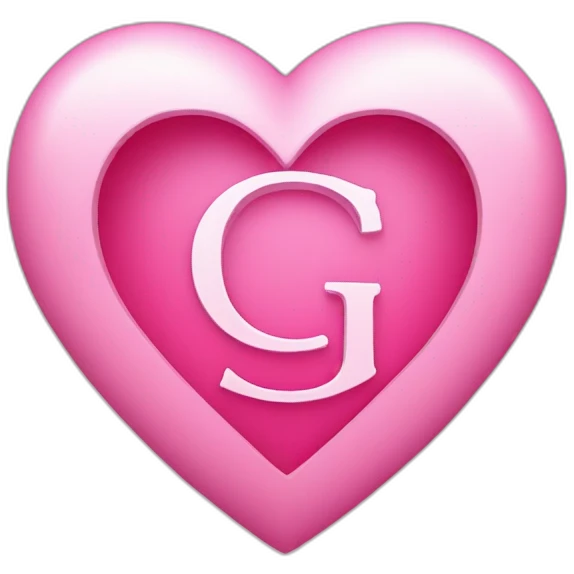 Pink heart with letter G emoji