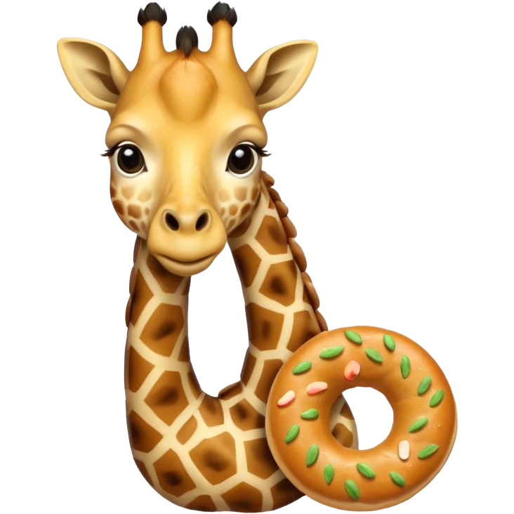 giraffe holding bagel emoji