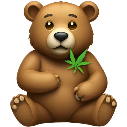 Bear smoking weed emoji