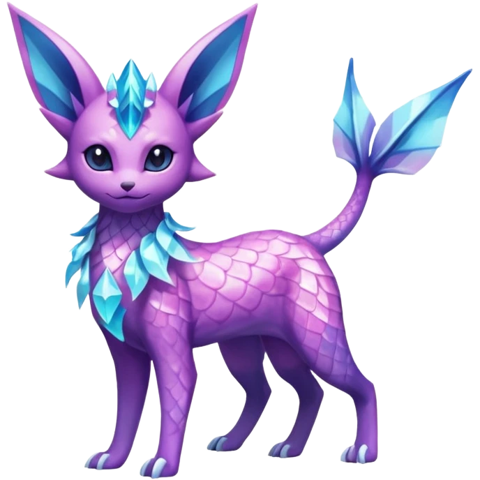 Shiny Nebulae Espeon-Lumineon-Vaporeon-Amaura-Glaceon-Dragonair-Fakémon-hybrid-creature (full body)  emoji