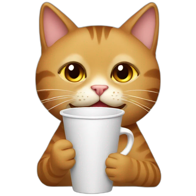 Cat drinking coffee emoji