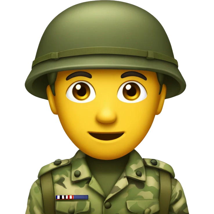 crie um emoji de um militar do exercito brasileiro com o camuflado típico emoji