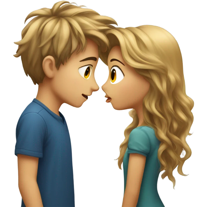 home alone kid is kissing girl emoji