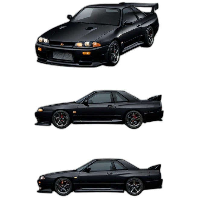 Black Nissan skyline r32 gtr emoji