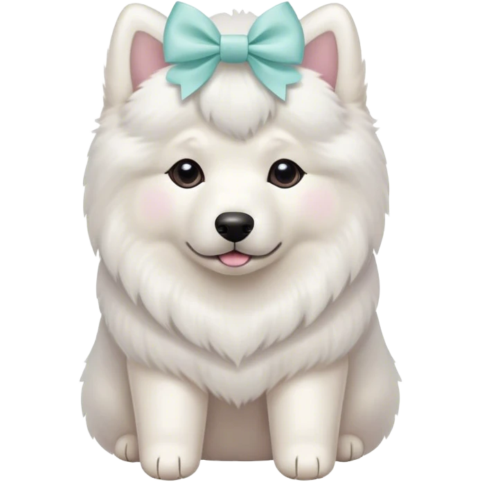 samoyed with pastel bow emoji
