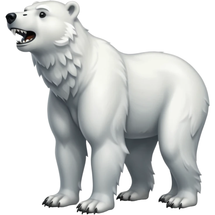 Polar bear and wolf hybrid with long upper canine legs teeth  emoji