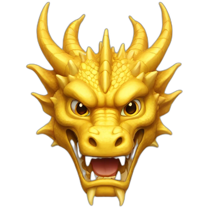 Full golden dragon face emoji