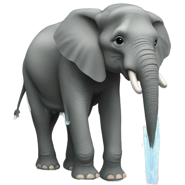 elephant spraying water out of trunk emoji