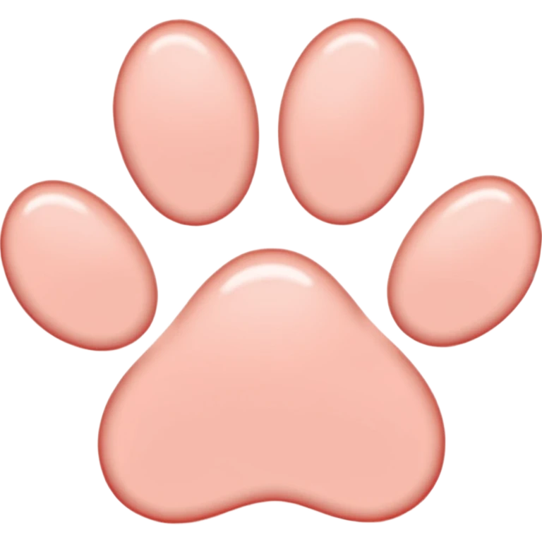 a very light pale pastel red pawprint emoji