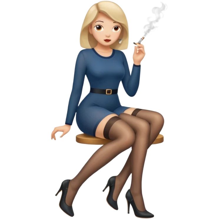 Pantyhosed smoking emoji