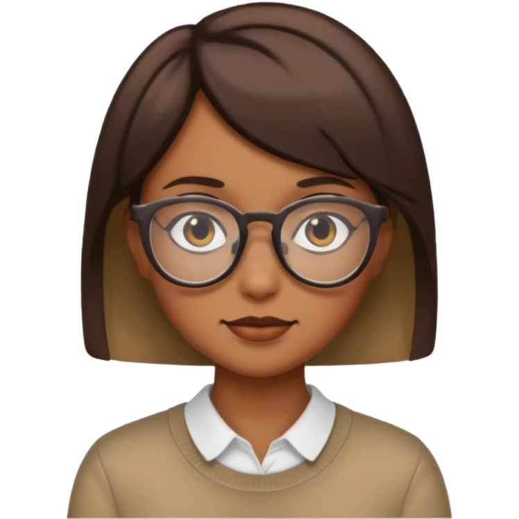 Tan girl short hair glasses emoji