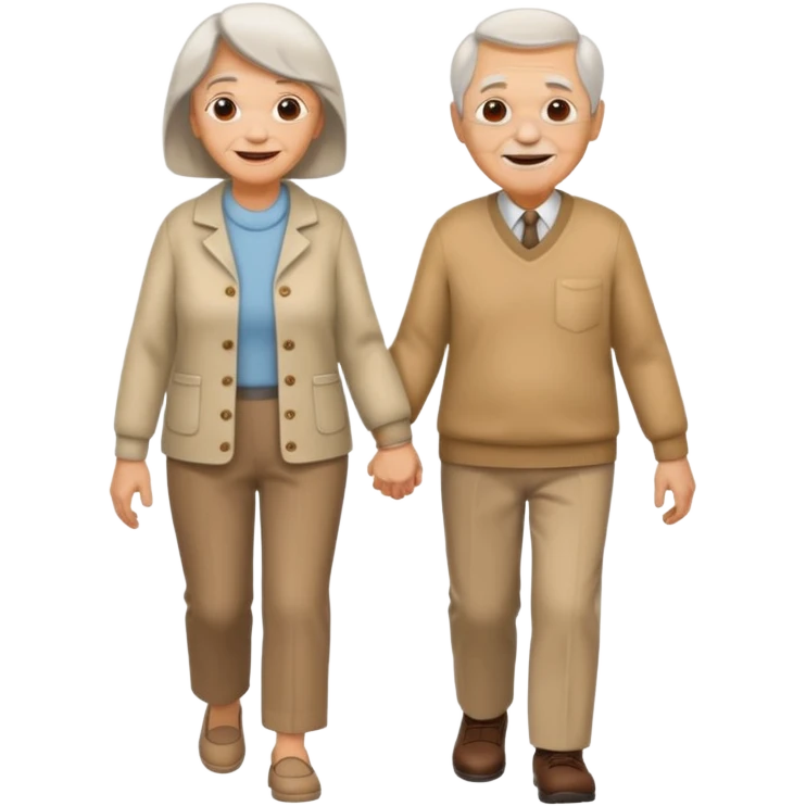 elderly couple walking emoji