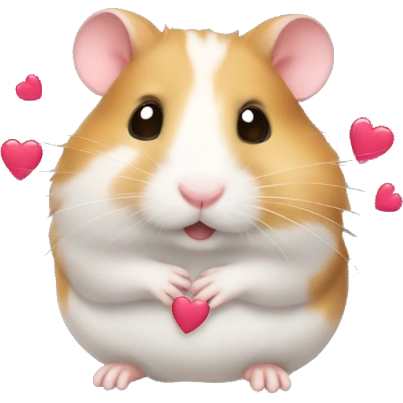 Hamster with hearts emoji