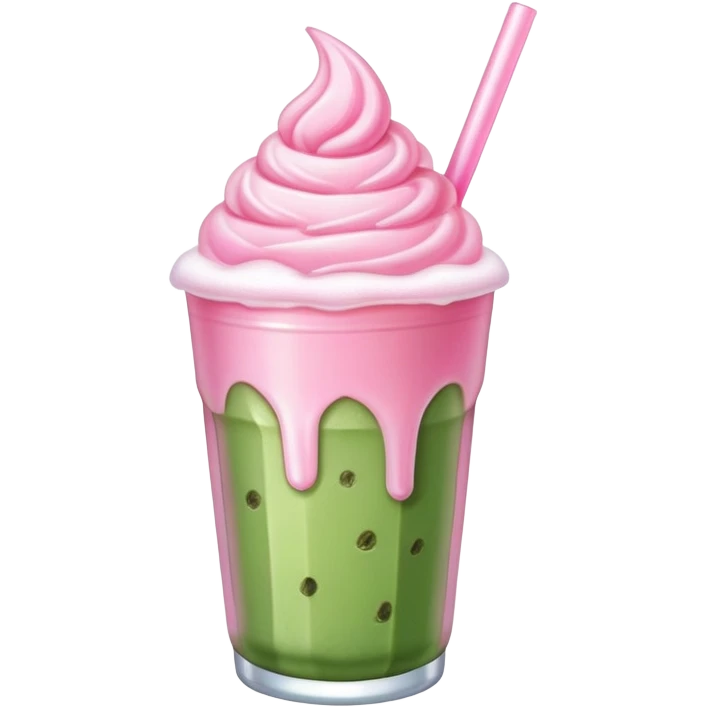 Pink iced Matcha emoji