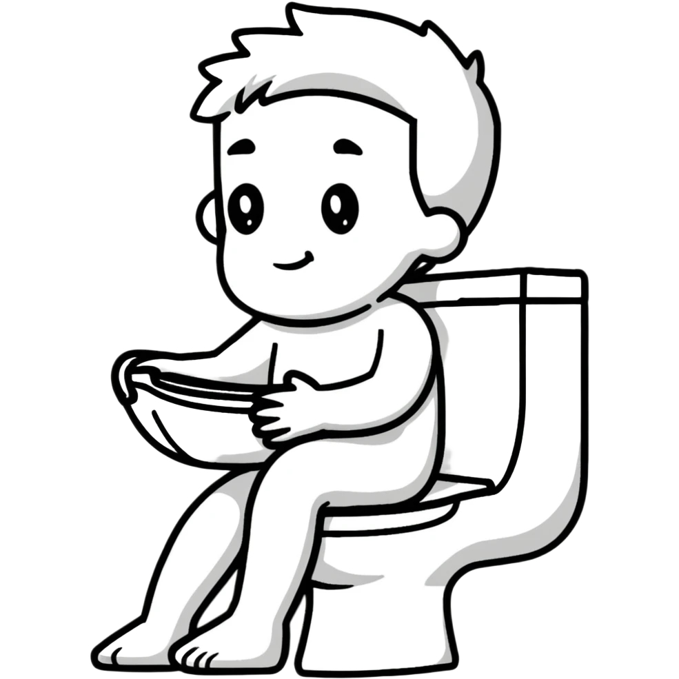 man sitting on toilet emoji