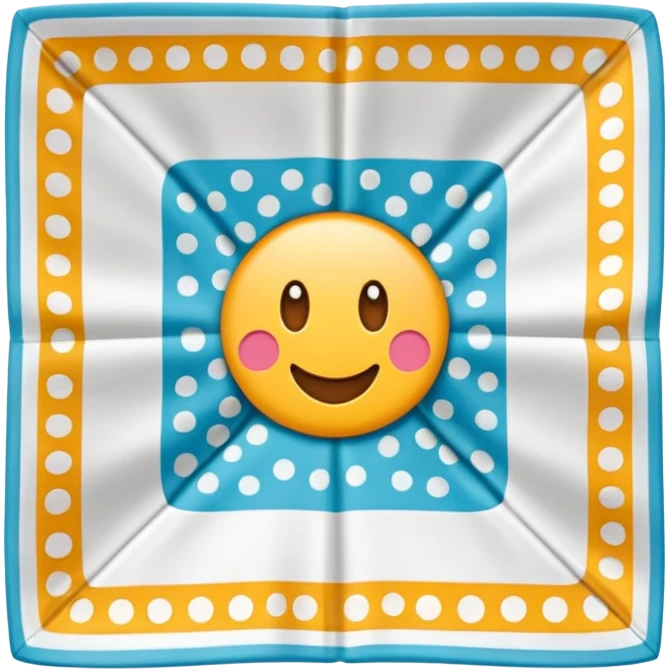 square flapped patterned napkin emoji
