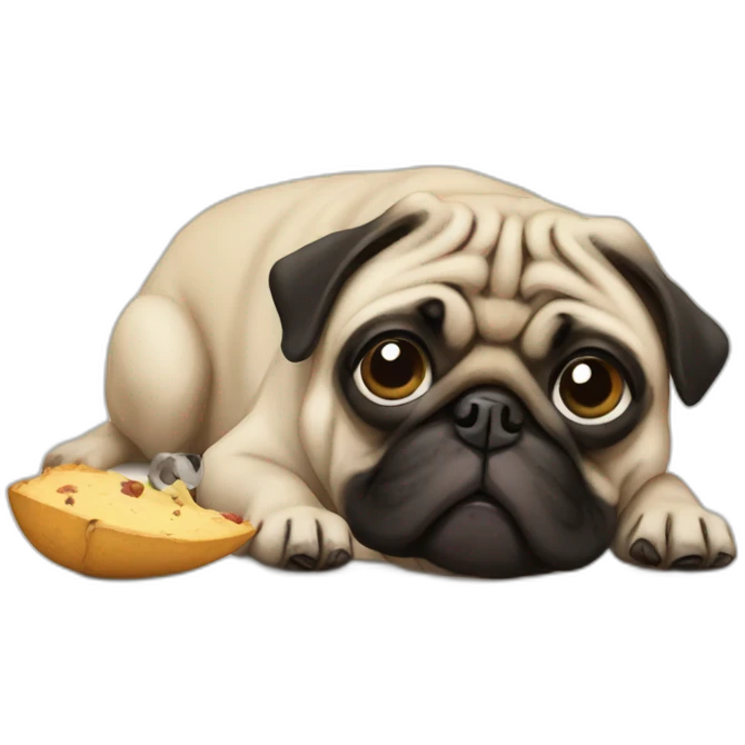 Pug eating mouse emoji