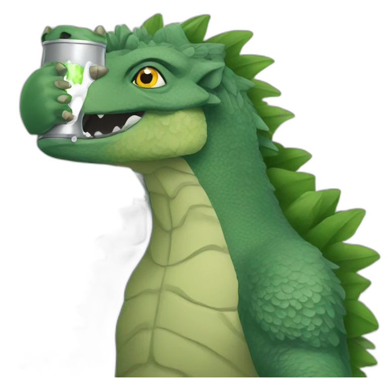 gozira drinking a beer emoji